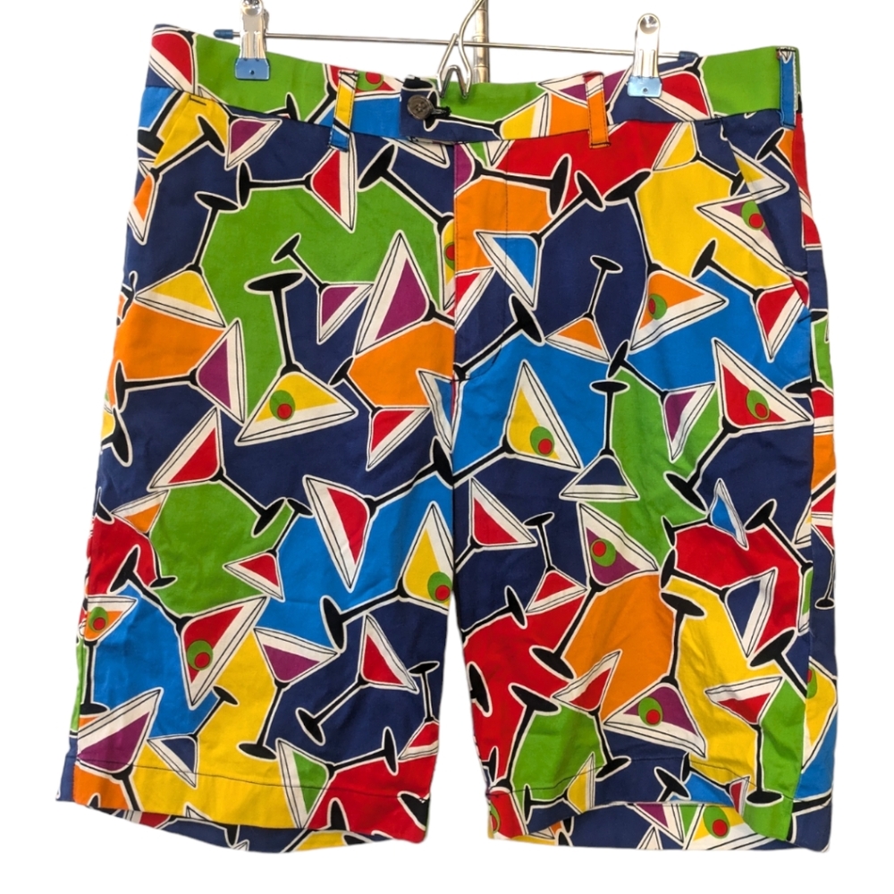 Loudmouth Martini Print Shorts. Size 36